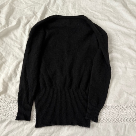 Mc Duff XS Argyle 100% Cashmere V neck Sweater black Y2K high waist - Picture 4 of 4